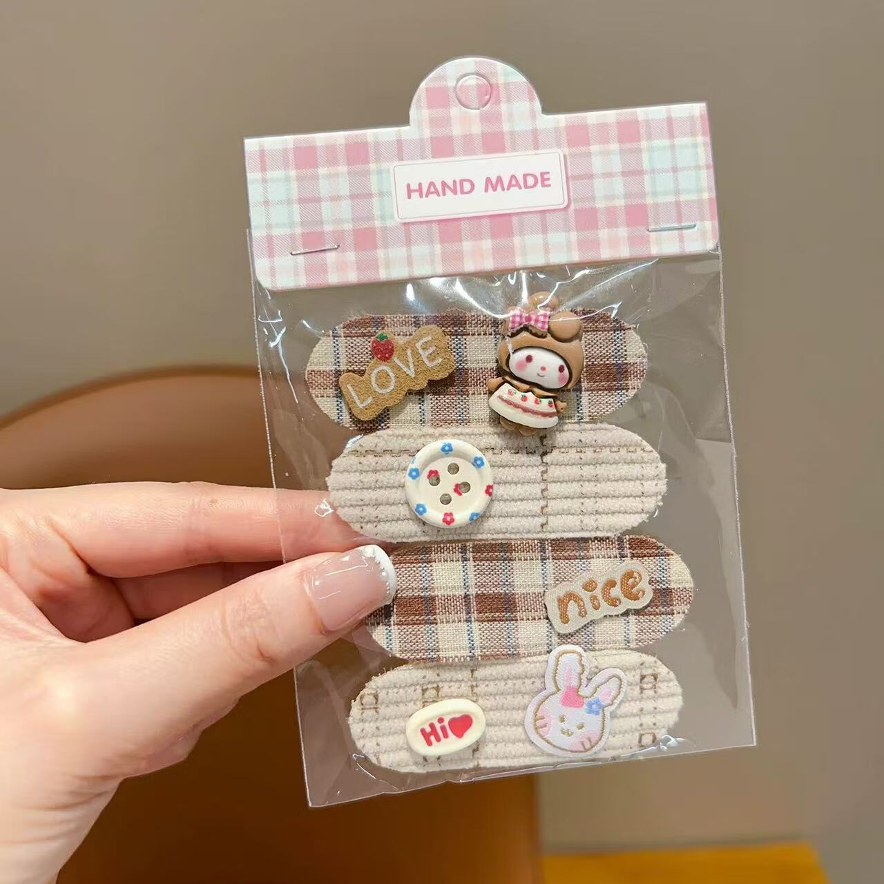 【精选直发】秋冬咖色碎发贴儿童刘海贴后脑勺女童魔术贴可爱头饰 02#美乐蒂碎发贴