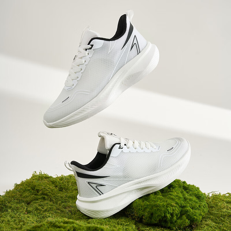 真维斯网面鞋男款女款新款运动鞋四季户外透气减震男鞋跑步鞋 黑白/男女款 36