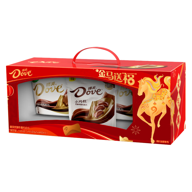 德芙牛奶巧克力 金马送福礼盒516g 休闲儿童零食  糖果 生日礼物 送礼