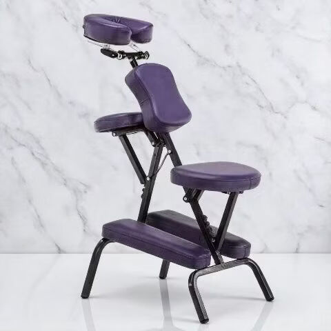 折叠式按摩椅子纹身椅保健椅中医推拿理疗针灸美容养生户外摆摊椅 紫罗兰 加背包