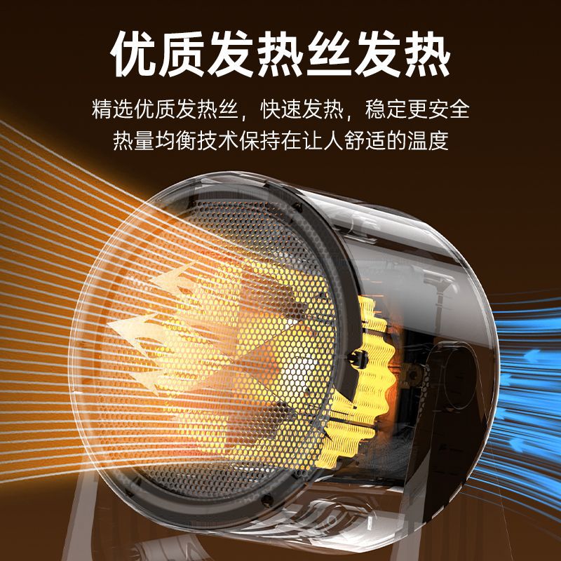 德国桌面小太阳取暖器家用立式暖炉便携小巧户外烤火炉神器跨境电暖气 暖热风机【高级灰】 重磅升级-3秒速热-静音-省电