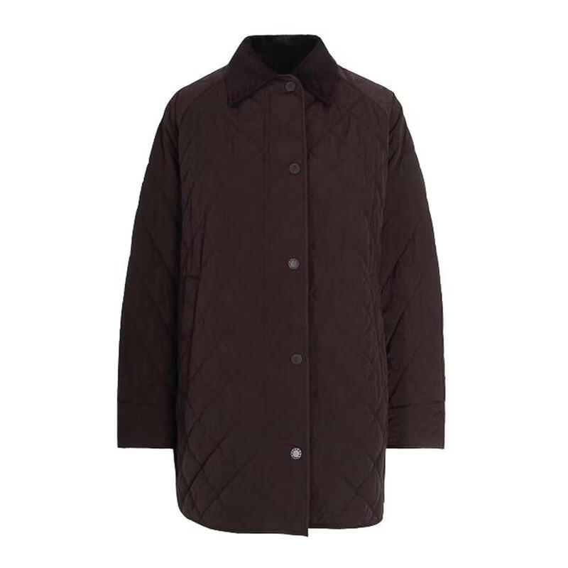 Weekend Max Mara女士羽绒服保暖防风轻盈抗皱绗缝立领中长混纺冬季通勤外套简 深棕色 均码 |36