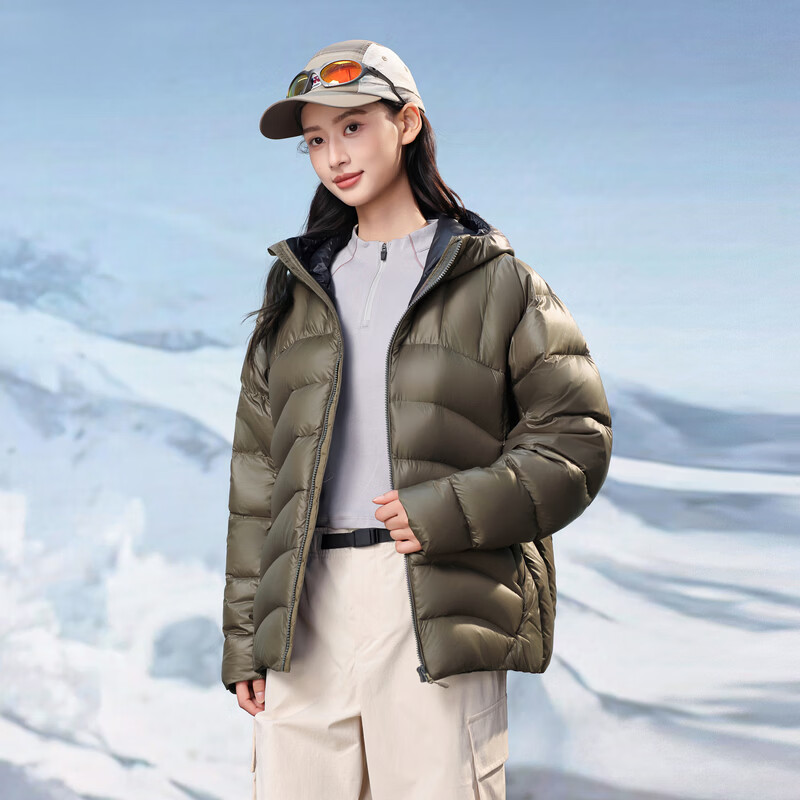 雪中飞冬新款情侣款羽绒服男女同款排骨户外时尚运动功能外套 灰绿|4182 M /170/88A