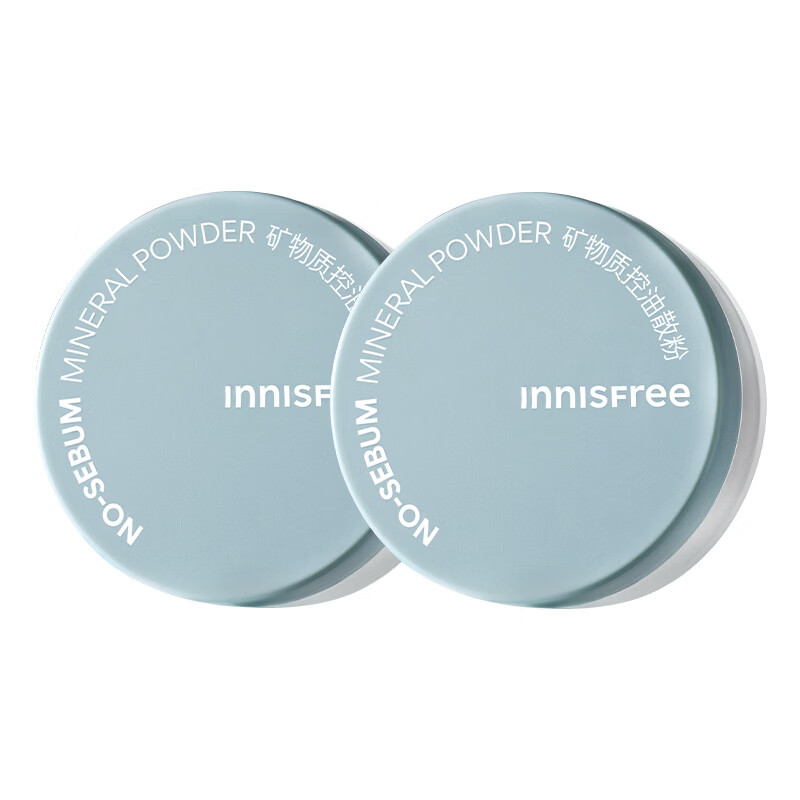 悦诗风吟（innisfree）控油矿物质散粉5g*2带粉扑持久定妆敏感肌油皮蜜粉新年礼物