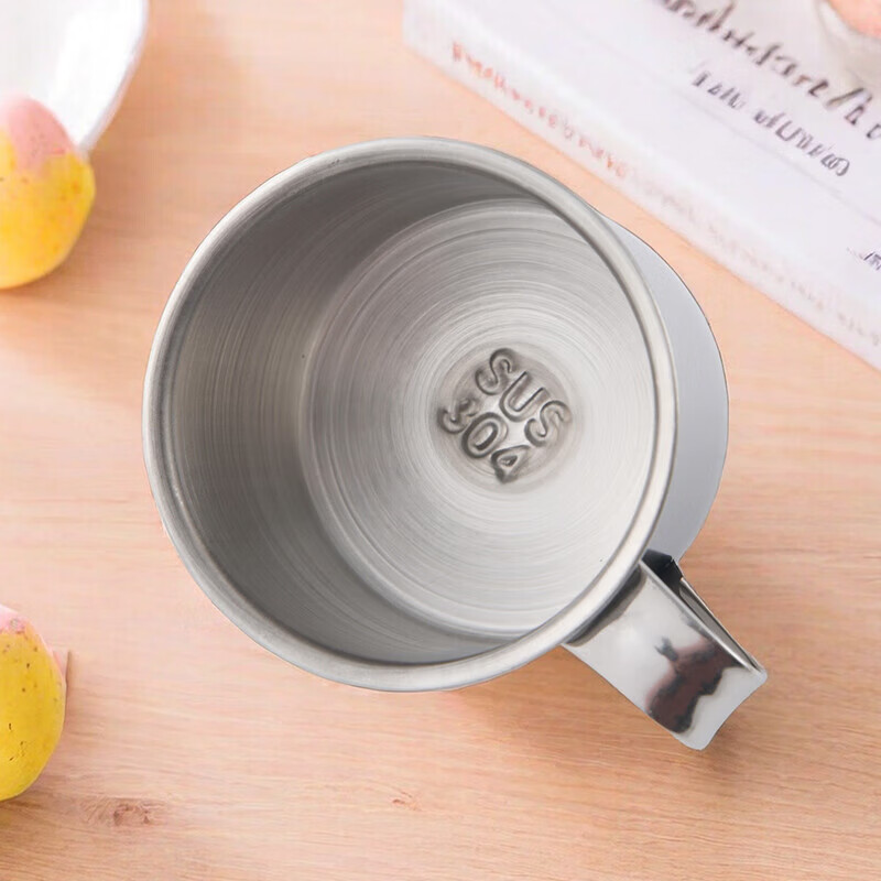 沃德百惠【甄选厂家】幼儿儿童水杯宝宝专用牛奶杯不锈钢迷你口杯敞口杯卡 兜兜熊 1个 50ml