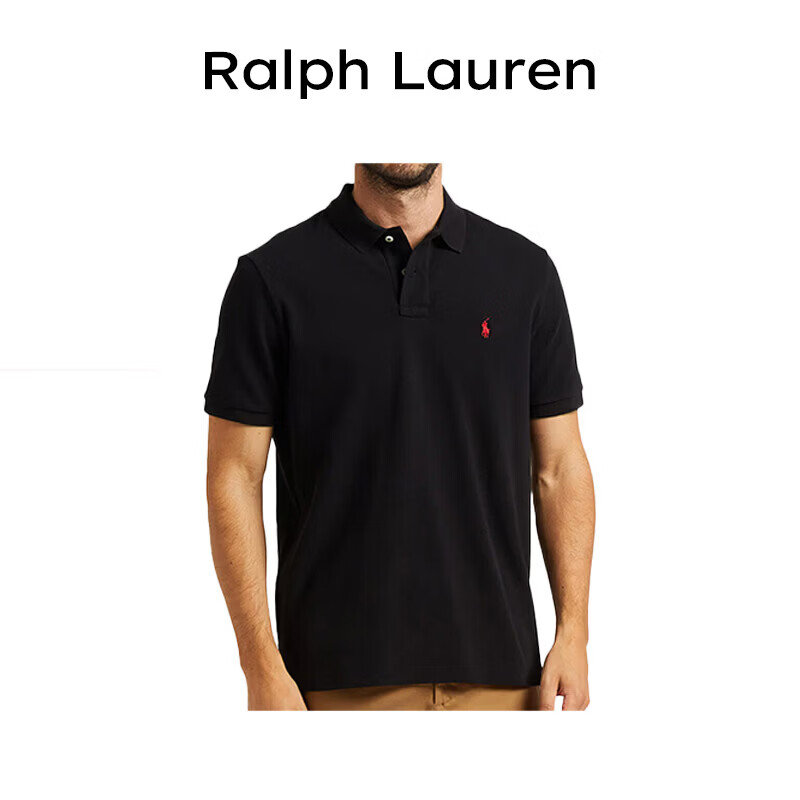 RALPH LAUREN 拉夫劳伦夏季新款潮流纯棉送男友父亲节礼物短袖t恤polo衫黑S