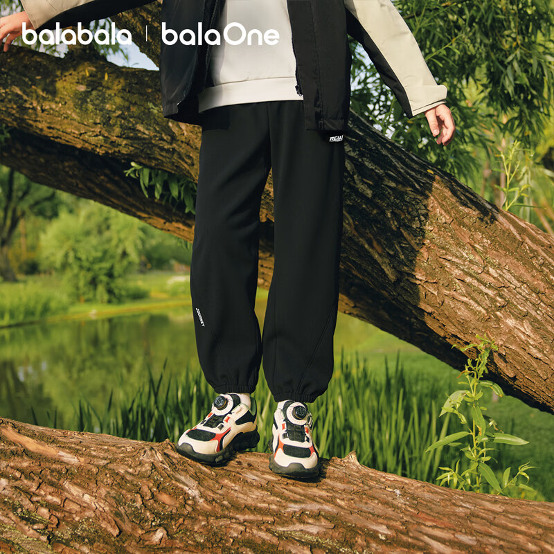 巴拉巴拉儿童裤子男童女童长裤2026新款春装亲子街头户外运动裤休闲运动裤