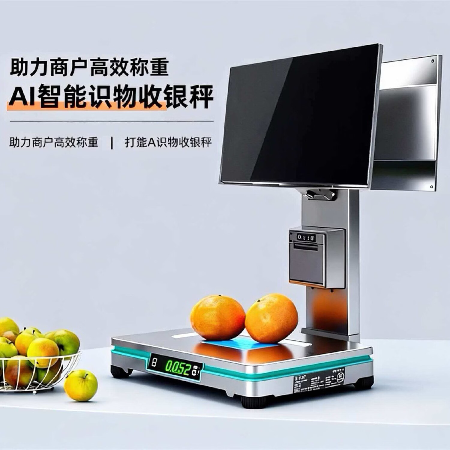 芯帮双屏收银机餐饮零售AI识别一体机超市便利店生鲜店水果店零食店专用智能识别称重收银机