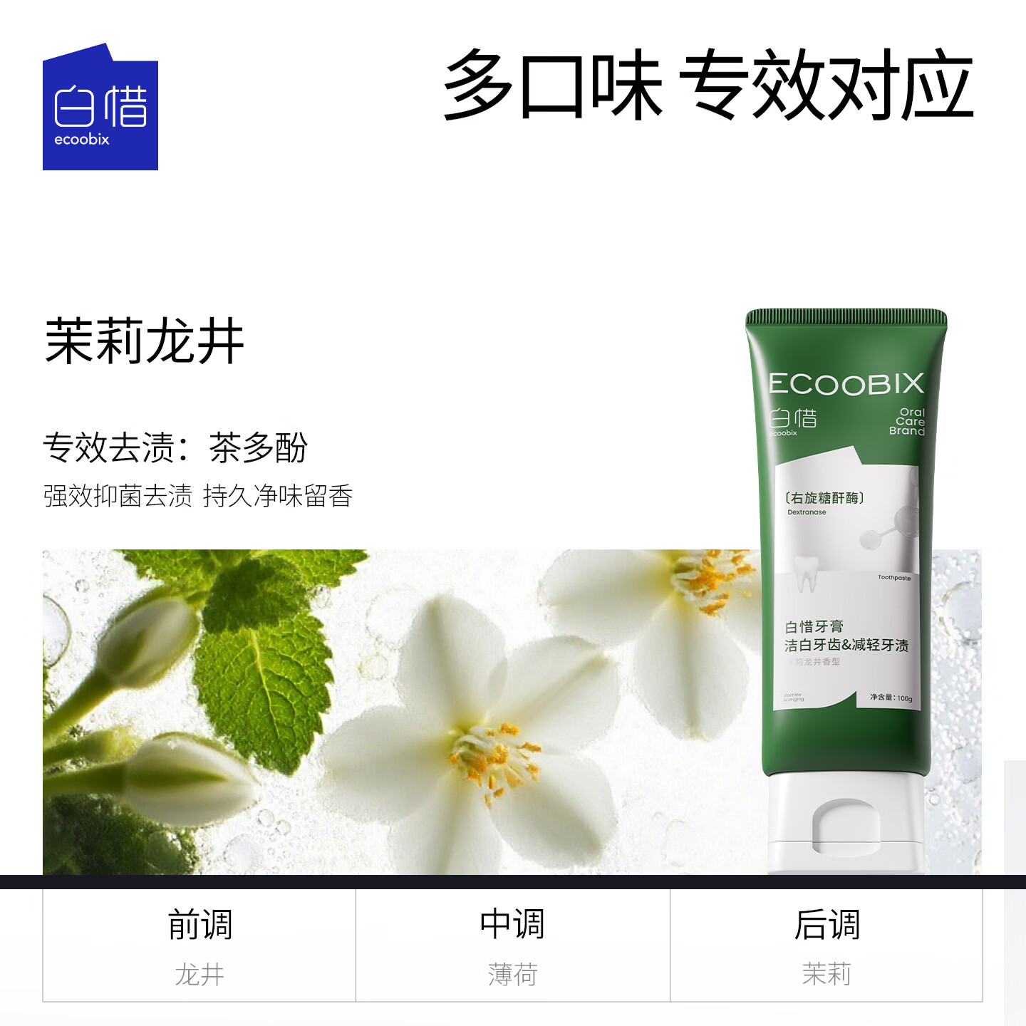 白惜口腔护理礼盒套装牙膏白皙清新抗糖清洁口腔口气520送礼物男女士 口腔护理礼盒 1