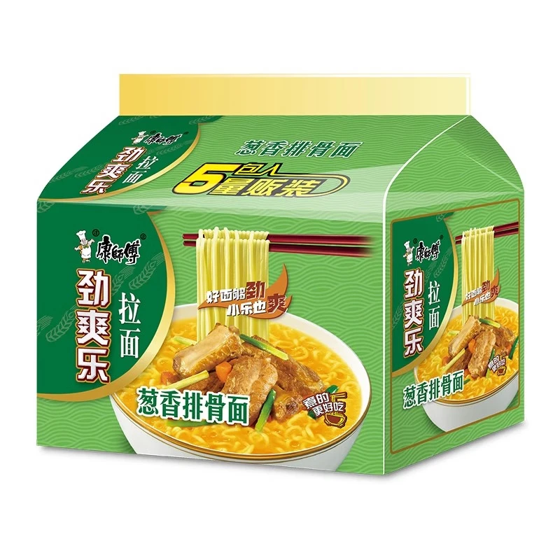 康师傅方便面五连包袋装大食袋big番茄鸡蛋酸辣香辣红烧牛肉夜宵泡面 【劲爽乐10包】葱香排骨面