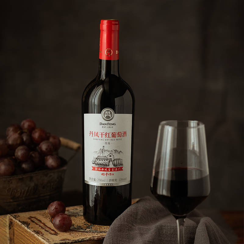 丹凤【年货节】丹凤葡萄酒优选干红赤霞珠国产干红葡萄酒聚会自饮 优选 干红整箱750ml*6