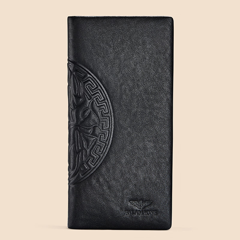 FALAMAONE法莱阿玛尼真皮男士钱包长款钱夹轻奢商务情人节生日礼物送男友 QB002/新款压花【专柜礼盒】 代写贺卡打印照片联系客服