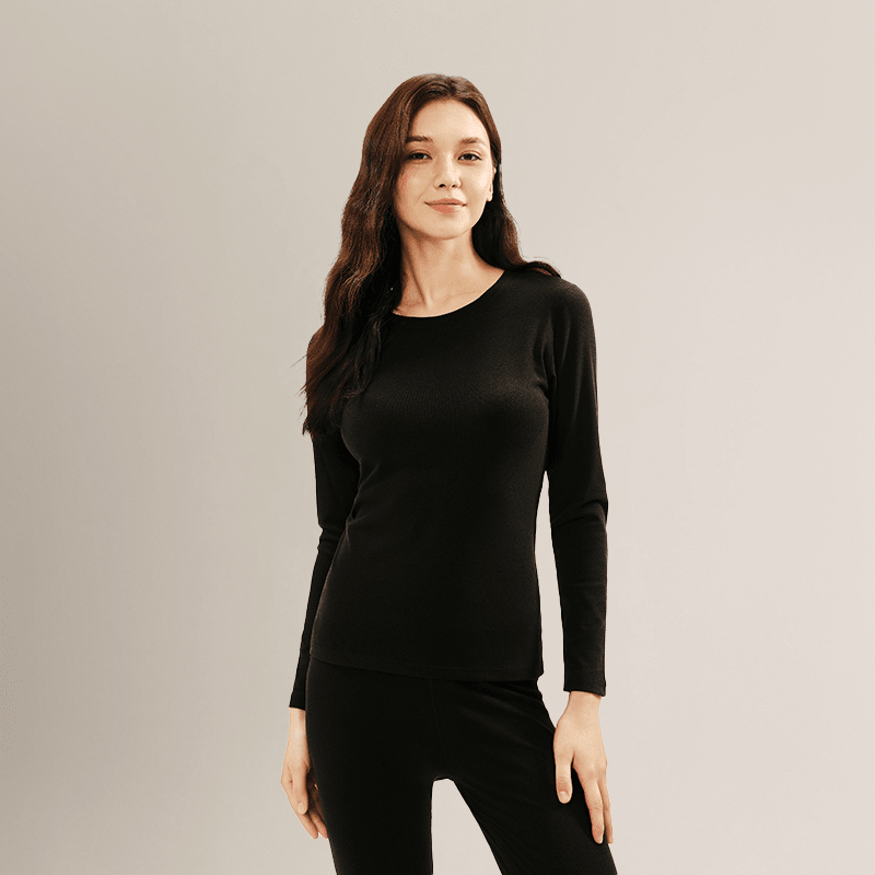 网易严选暖姜302保暖内衣男2025冬季秋衣秋裤套装女加绒加厚内搭 星云黑-女款 S