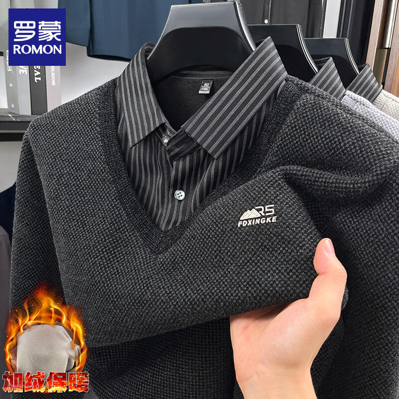 ���ɣ�ROMON����ѩ���޼��޼�����ë����2025�ﶬ�¿ů��������ʿ��֯����� 223��ɫ XL (��������130-150��) 53.87Ԫ