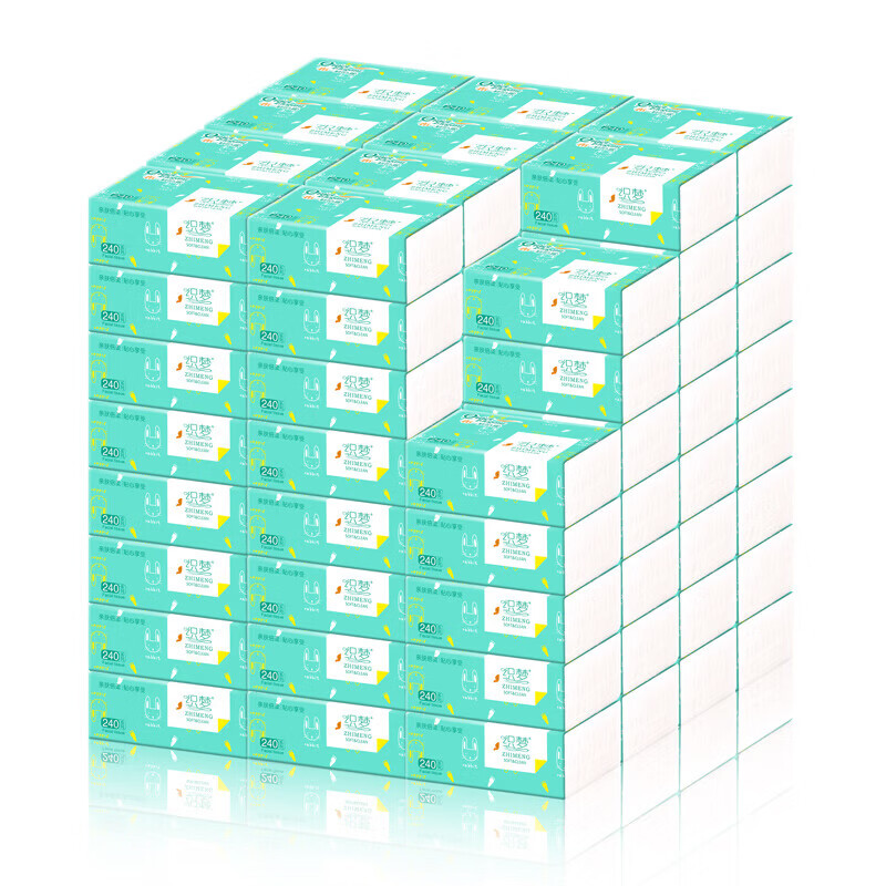 织梦【优选好物】 原木浆抽纸巾4层60抽240张家用纸巾抽卫生纸餐巾纸 4层 60抽*40包