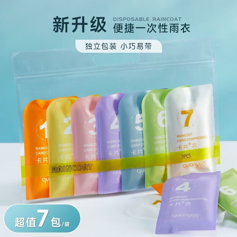 【厂家直供】一次性雨衣儿童全身加厚卡片雨披小学生便携旅行户外 【颜色随机】一次性雨衣-3件