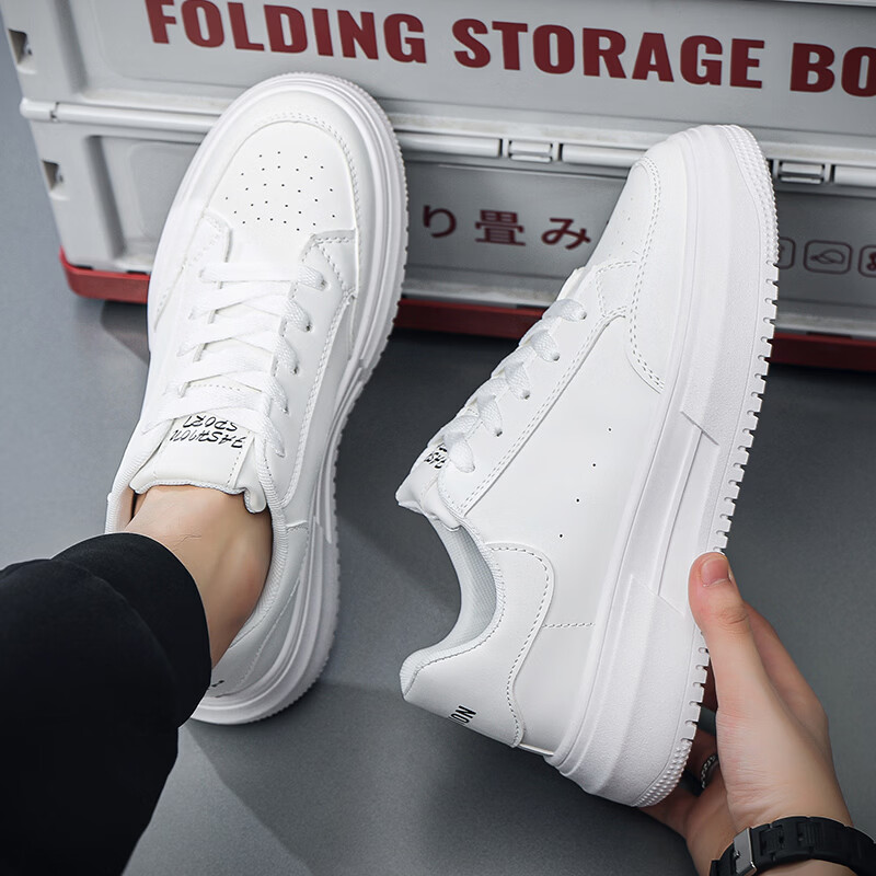 西域骆驼（VANCAMEL）男鞋小白鞋2026新款男士四季时尚潮流百搭软底学生休闲鞋子男板鞋 【官方正品 质量保证】白色配色 44