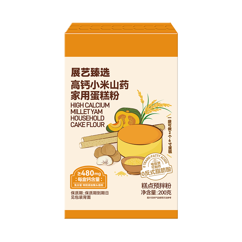 展艺臻选 高钙小米山药家用蛋糕粉200g 多谷物高钙配方蛋糕烘焙原料