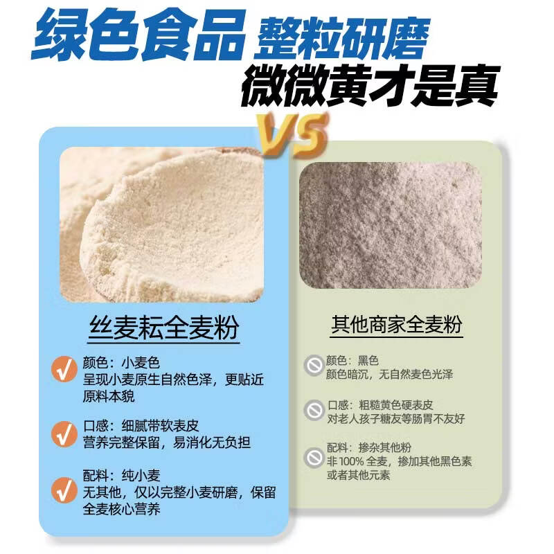 丝麦耘全麦粉面粉10斤装 新疆奇台面粉粗粮粉含膳食纤维 10斤 * 1袋