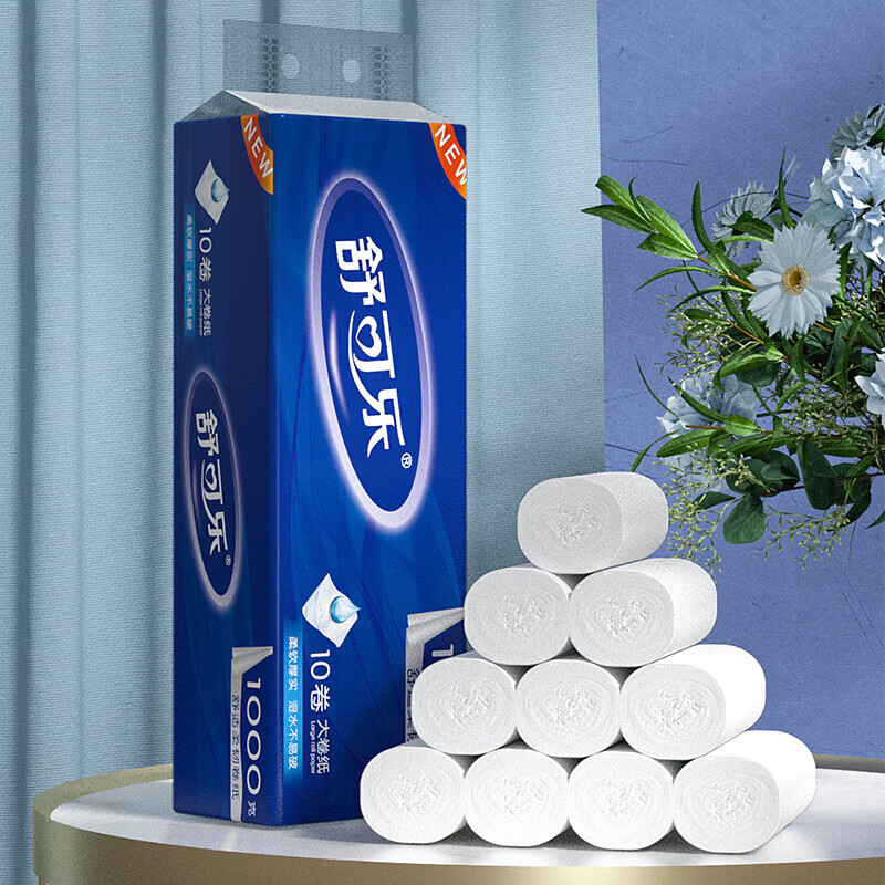舒可乐【精选百货】10卷无芯卷纸大卷1kg厕纸巾卷筒纸卫生间 5层 100g/卷*10卷