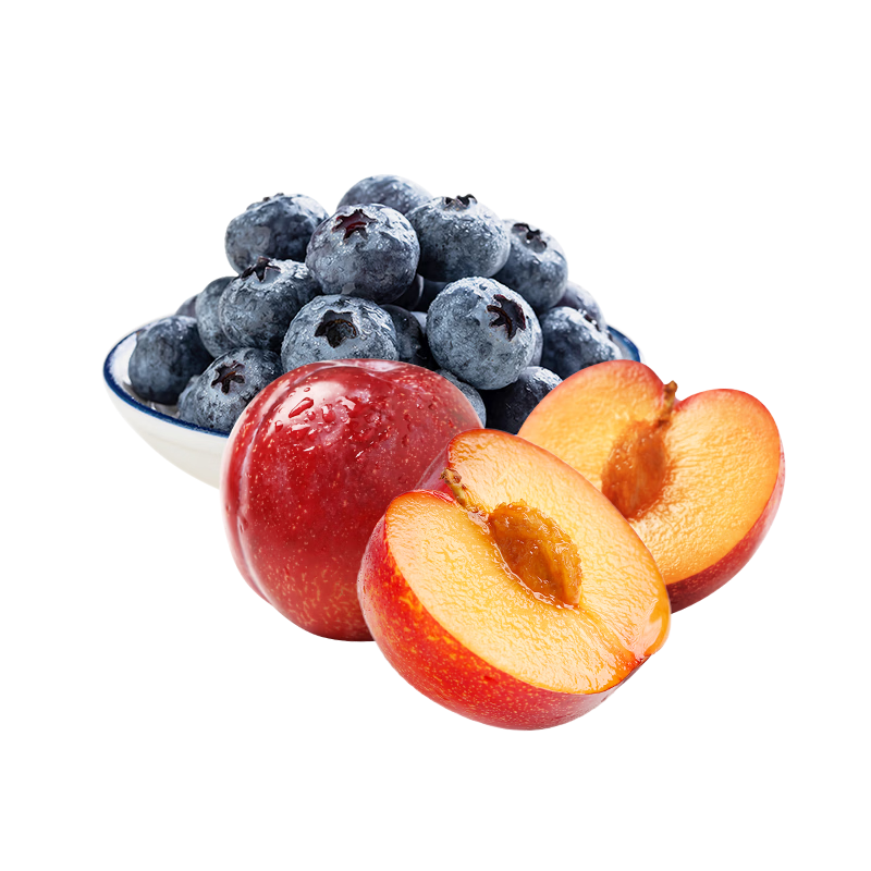 京鮮生 云南藍(lán)莓18mm+10盒+智利櫻桃李3J級(jí)2斤禮盒裝 年貨禮盒 送禮