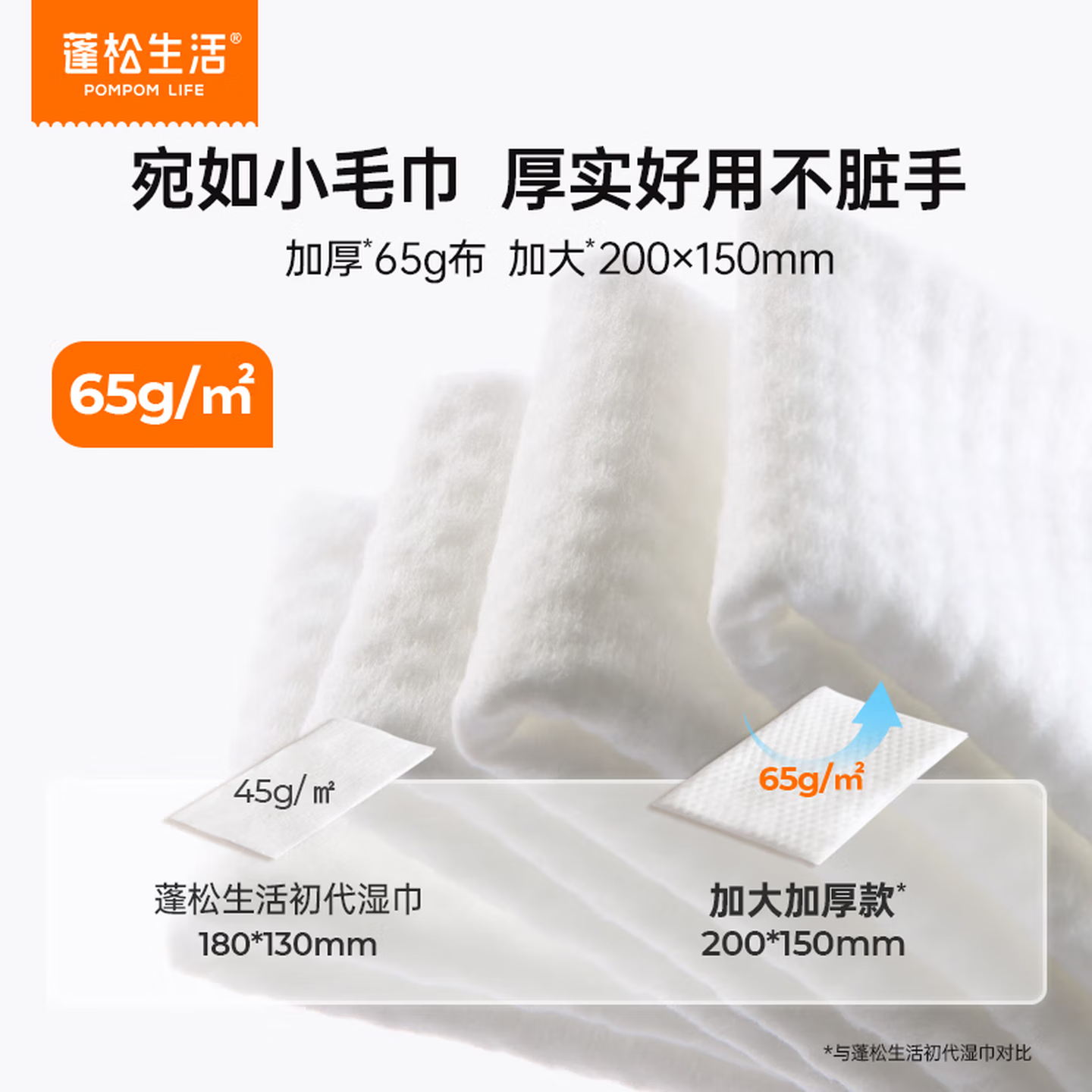 蓬松生活产妇日常护理湿巾家用大包婴儿擦屁屁专用湿纸巾儿童清洁母婴用品 【加大加厚款】便携湿巾10抽/包*20包