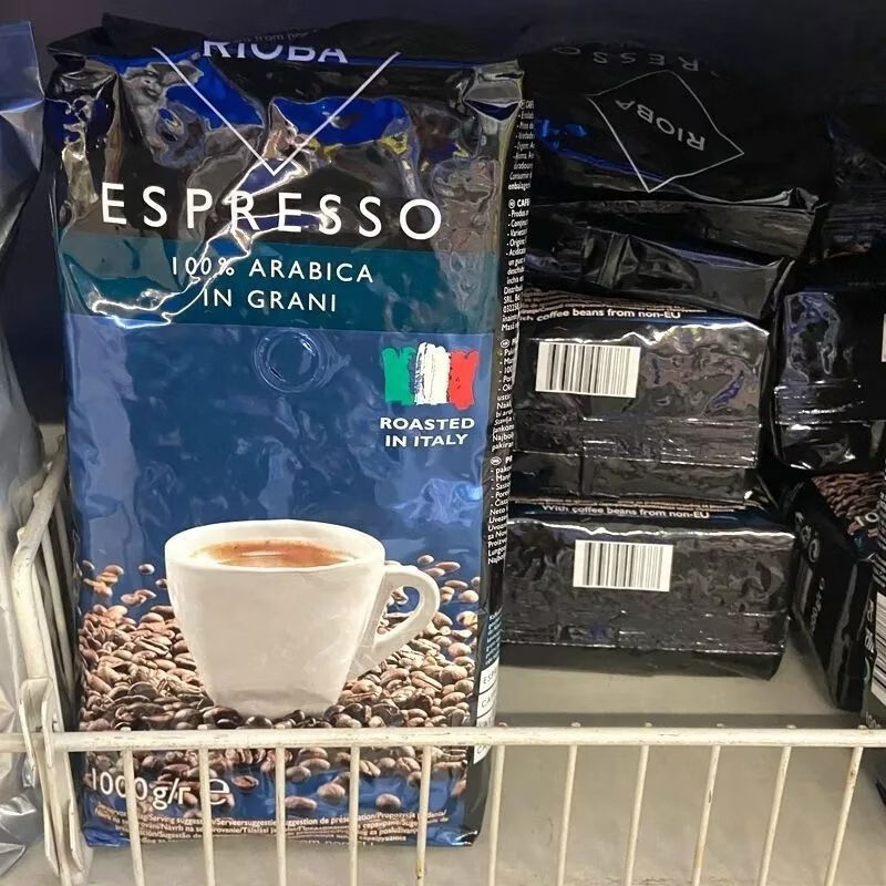 瑞吧新鲜采购麦德龙意大利进口阿拉比卡咖啡豆1kg中度烘焙 瑞吧中度烘焙咖啡豆一袋+海盐芝士棒