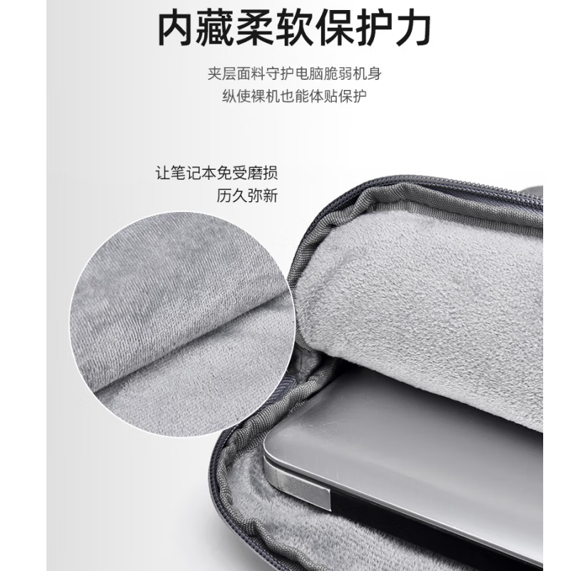 【严选百货】新款笔记本电脑包手提公文包男女商务通勤时尚百搭潮 小号浅蓝色