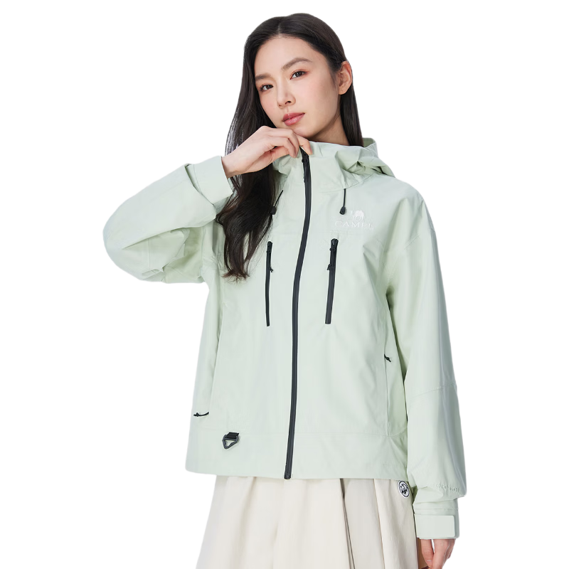 骆驼（CAMEL）女装硬壳冲锋衣女单层外套新款防水防风衣登山服男