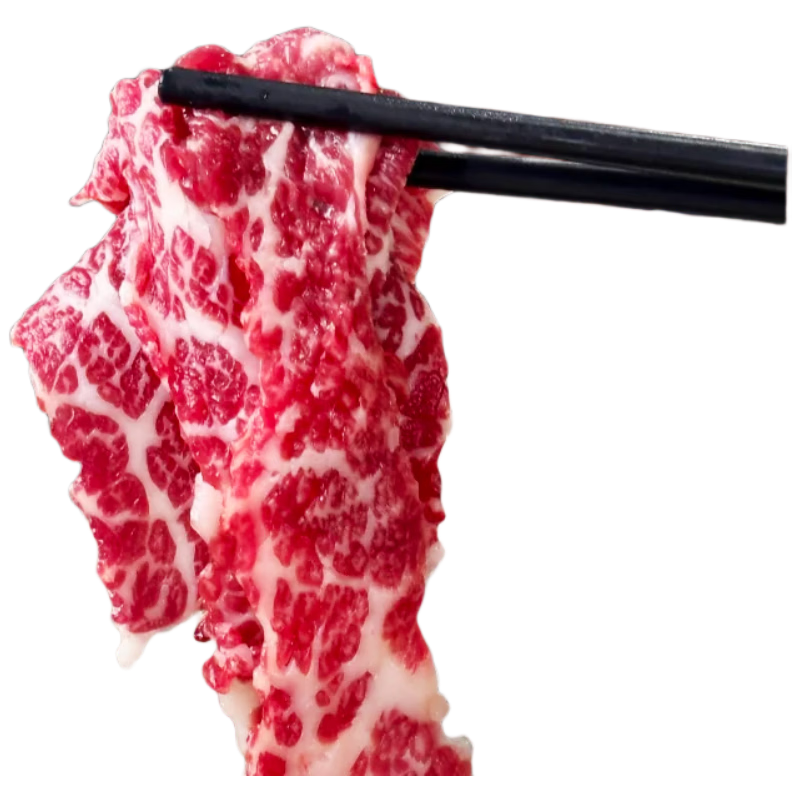 潮味碼頭原切涮烤牛肉片400g 雪花吊龍潮汕火鍋食材水煮肥牛 春節(jié)也送貨