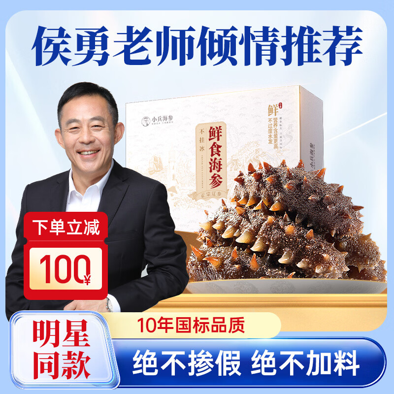 小兵海参 鲜食海参即食海参辽刺参礼盒 鲜活加工免泡发 【1斤体验装】单斤直降100元 10-12头/斤