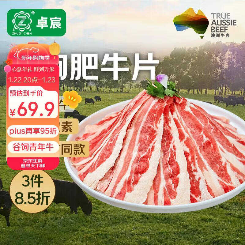 卓宸澳洲Coles谷饲前胸肥牛片400g*2 烤肉火锅牛肉片 购买价69.9元 卓宸澳洲Coles谷饲前胸肥牛片400g*2 烤肉火锅牛肉片 购买价69.9元