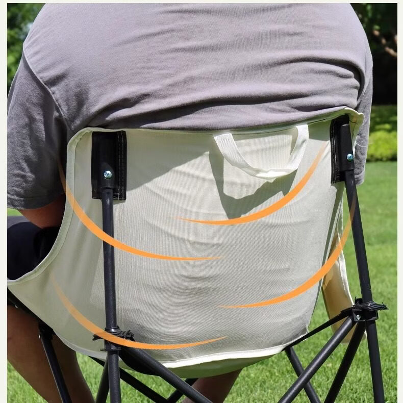 胖东来同款折叠凳户外一整套折叠桌椅蛋卷桌月亮椅子便携式露营摆 简易款月亮椅黑(承重200斤)无收纳包