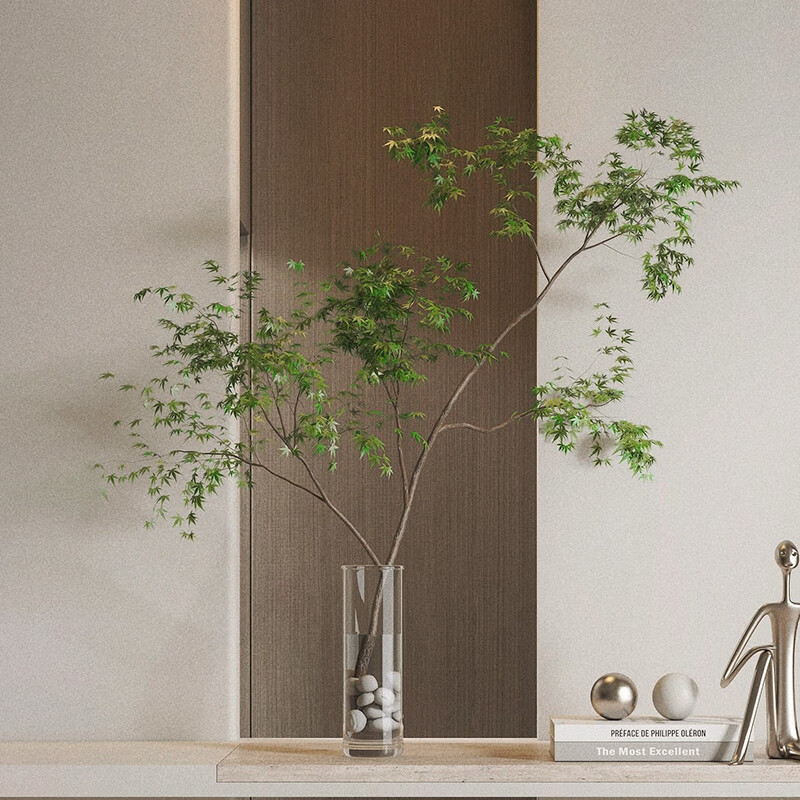 森空間侘寂風(fēng)仿真綠植雞爪槭 仿生樹室內(nèi)客廳落地盆栽 小雞爪槭枝A款80cm不含花瓶