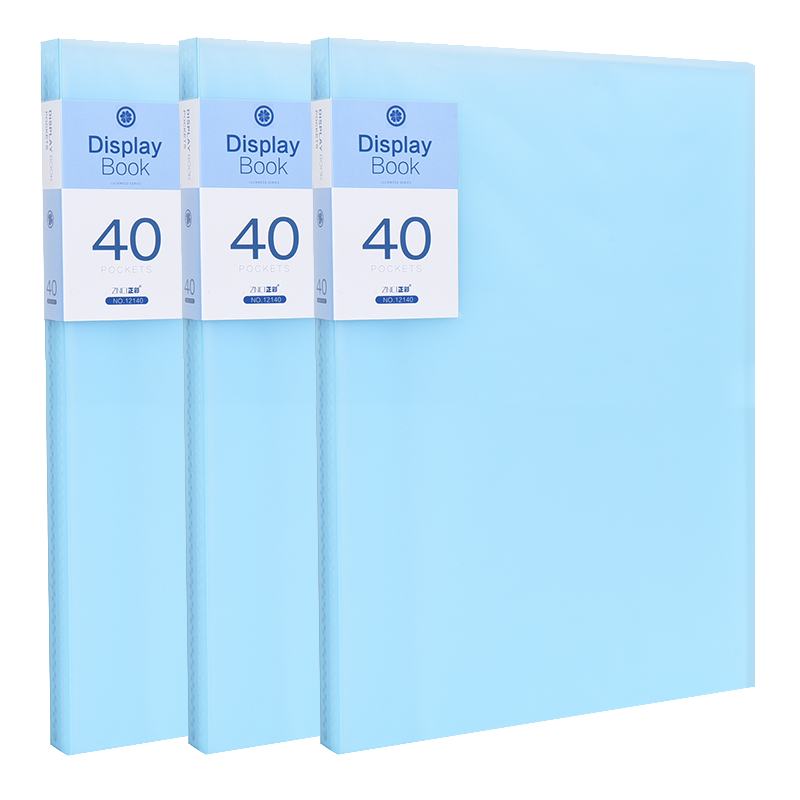 遞樂 A4/40頁文件夾資料冊(cè)多層插頁檔案夾透明樂譜收納盒分類試卷夾孕檢資料夾文件袋 12140湖藍(lán)色 
