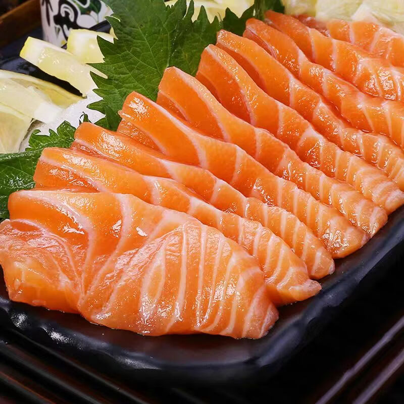 皇丞名肴挪威原装进口三文鱼整条冰鲜现切多地次日达大西洋鲑鱼去刺身背肉 肥美中段净肉 400g 【厚切】