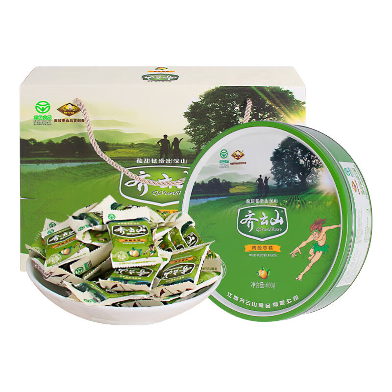 齊云山禮盒江西特產(chǎn)南酸棗糕年貨送禮禮品春節(jié)禮物企業(yè)團購膨化零食 【鐵盒裝禮盒】南酸棗糕600g*1盒