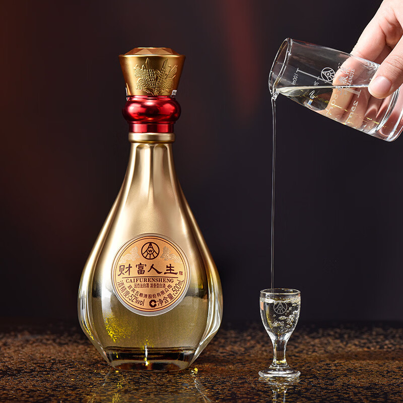 五粮浓香财富人生 财运1970茶酒礼盒装 节日送礼 浓香型白酒 52度 500mL 1瓶 +五粮液川红出品红茶120g