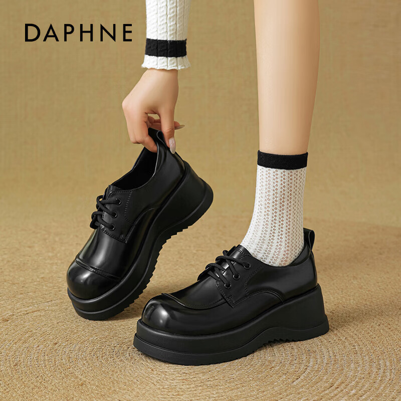 PLUS��Ա��DAPHNE��ܽ�ݺ���ָ�ЬŮ2025�¿��ɫ���ߵ�Ь��ȹ��Ӣ�׷�СƤЬ ��ɫ 35 63.93Ԫ