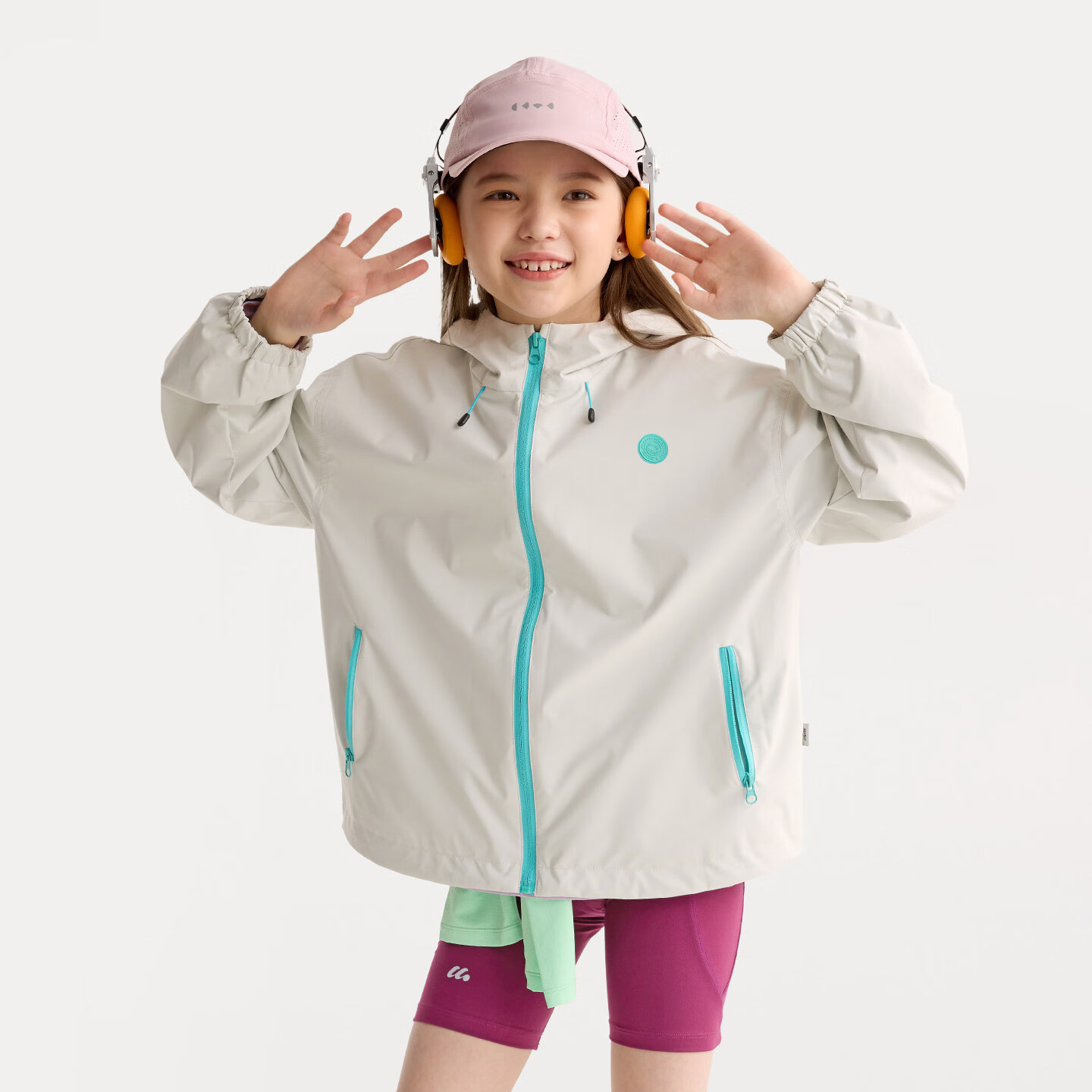 咕噜日记（Purrfect diary）童装儿童户外夹克2026春装新款男女童软壳外套防风款上衣 米白色 120