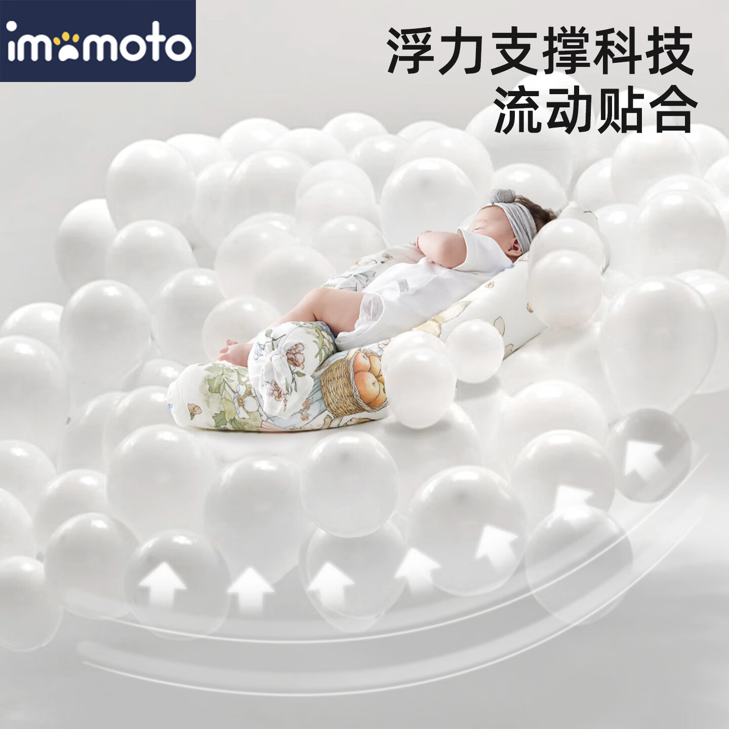 IMOMOTO婴儿糖果枕防惊跳哄睡神器新生儿夹腿侧睡长条搂睡安抚二月闹 贝拉果园 【多龄段守护 | EPS纳米粒子填充】