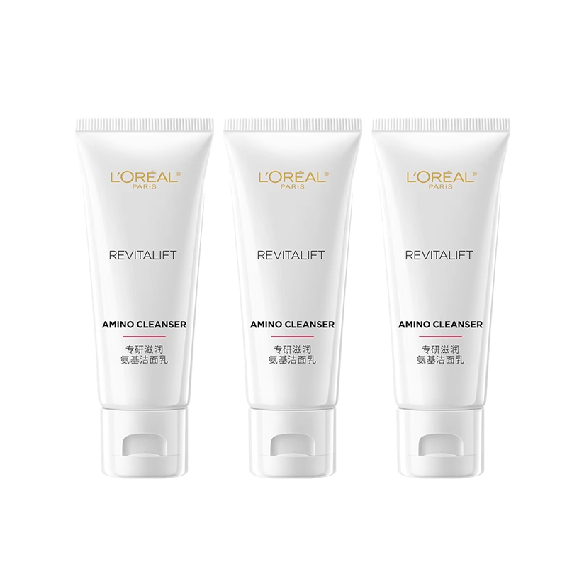 欧莱雅复颜滋润洁面乳125ml氨基酸洗面奶清爽滋润不紧绷女士 复颜洁面30mlX3支 京东折扣/优惠券