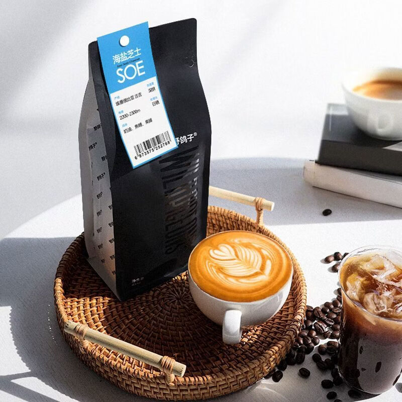 野鴿子海鹽芝士SOE意式咖啡豆袋裝精品阿拉比卡手沖拿鐵美式黑咖啡454g 深度烘焙