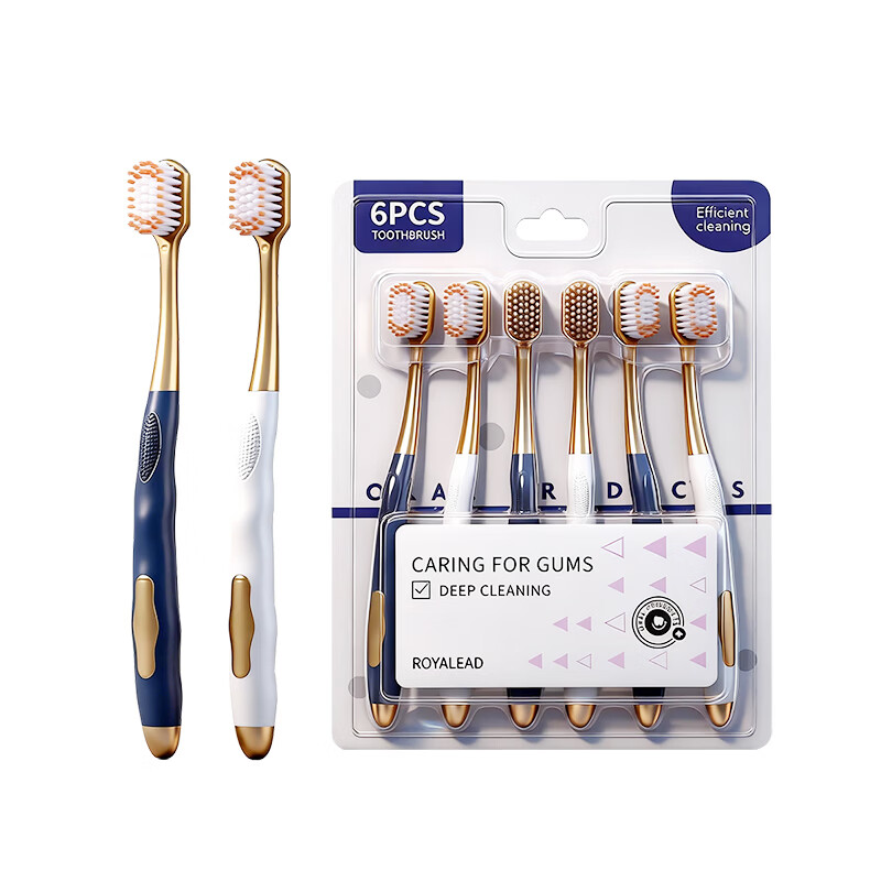 BQB软毛牙刷宽头男女士成人细密丝柔情侣家庭装家用正品6支软毛牙刷 软毛 6支 x3盒