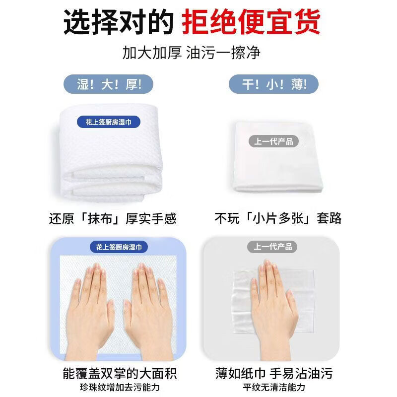 巨无霸厨房湿巾强力去油污加厚清洁湿厕巾大包清洁专用强力 80抽厨房湿巾 1包 图 4