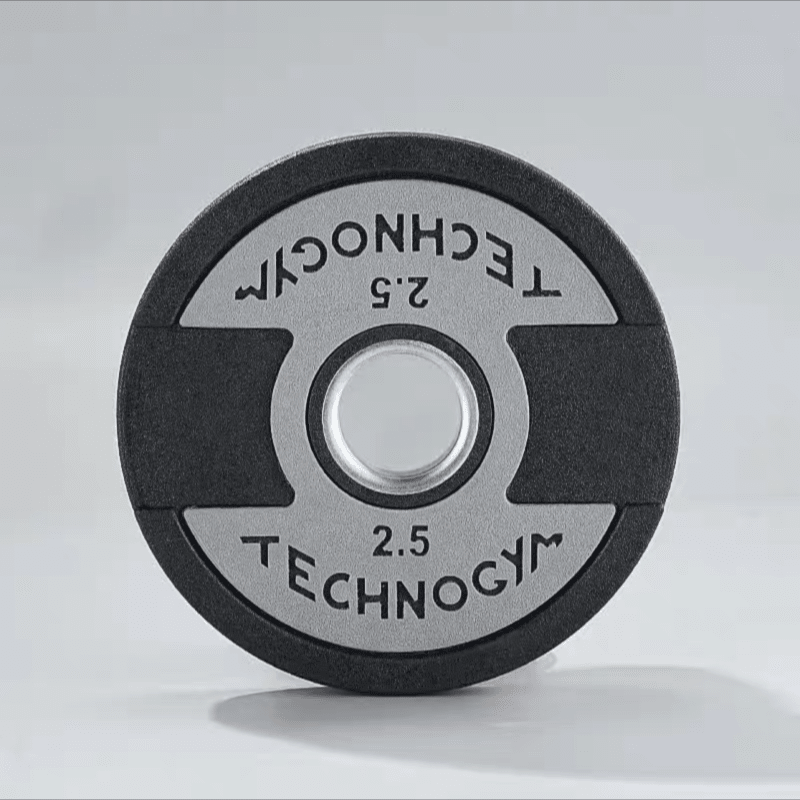 泰諾健（Technogym）PU杠鈴片健身房商用家用包膠杠鈴片大孔奧桿男女通用手抓片 2.5kg 一對(duì)(總重5KG)