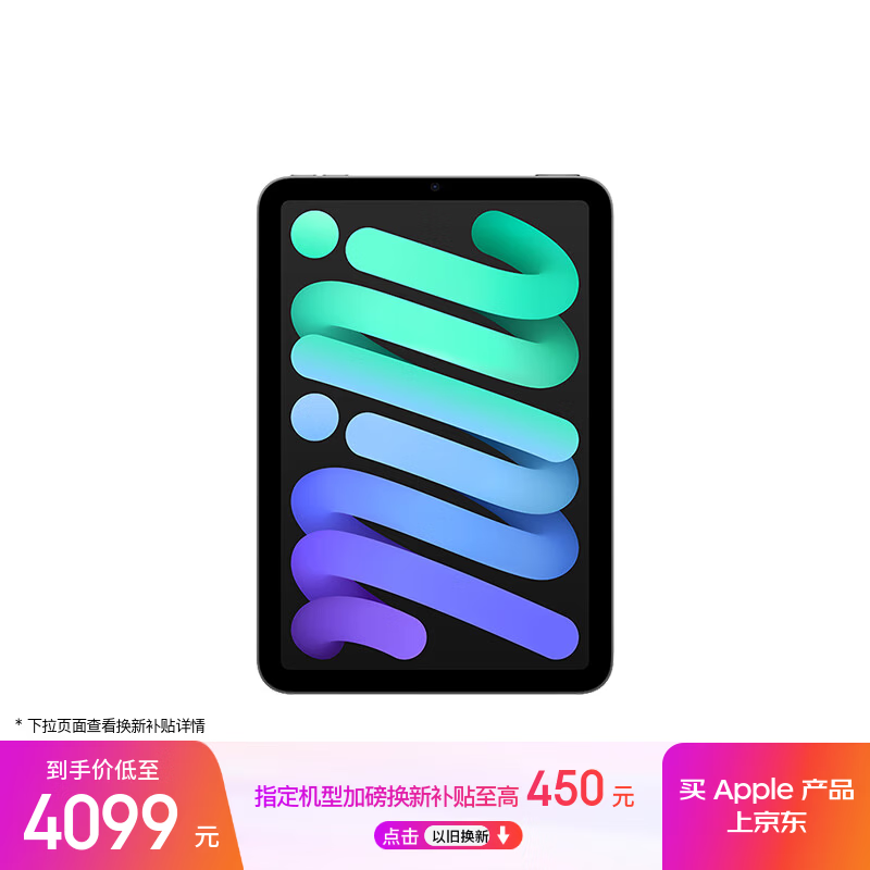 Apple/苹果 iPad mini (A17 Pro) 8.3英寸 平板电脑(256G WLAN版/mini7/MXNA3CH/A)深空灰色