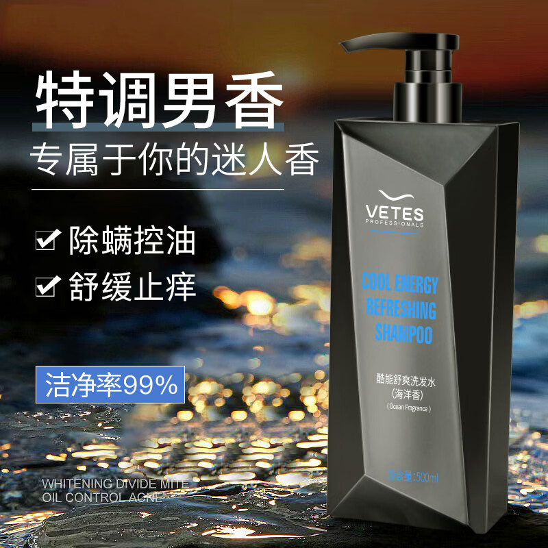 维特丝洗发水男士控油去屑止痒蓬松无硅油洗发露洗头膏洗发水沐浴露套装 【男香】海洋香氛洗发水500g