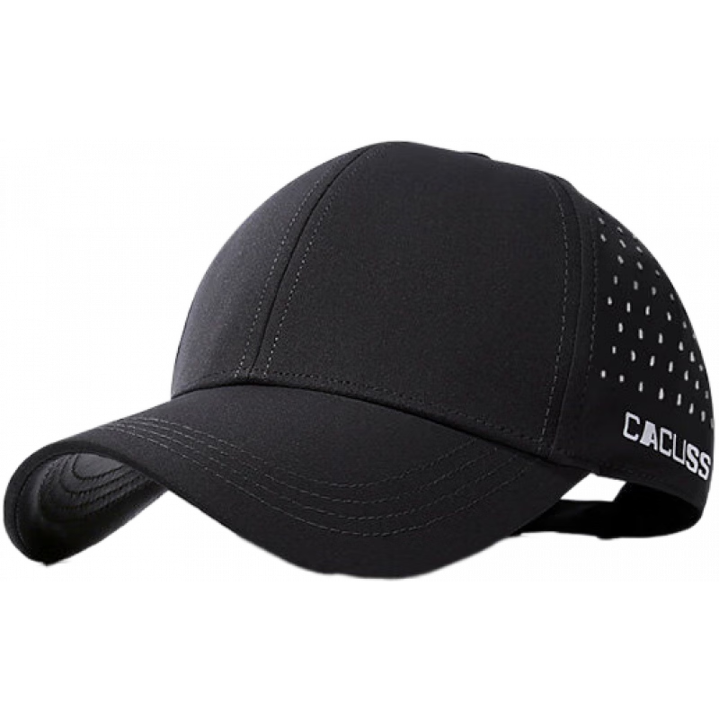 CACUSS帽子男士潮流棒球帽春夏季簡約帽子戶外遮陽鴨舌帽2025新款 黑色網(wǎng)眼版_【硬頂】 M 中號(57-59c)
