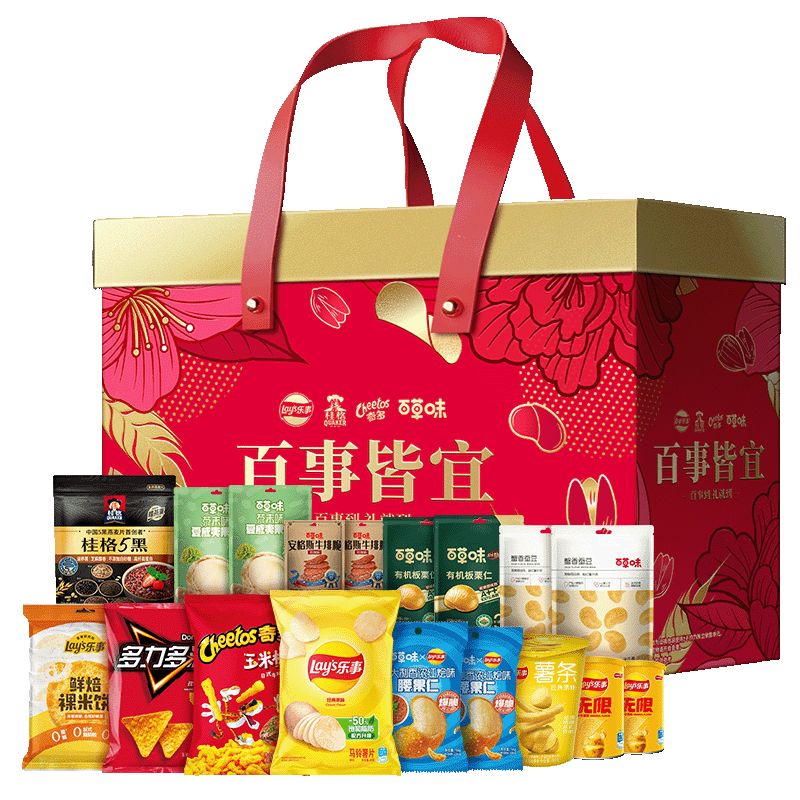 樂事休閑食品解饞小吃零食大禮包1468g薯片百草味堅(jiān)果禮盒裝年貨團(tuán)購